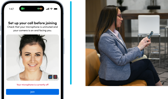 Lady using app